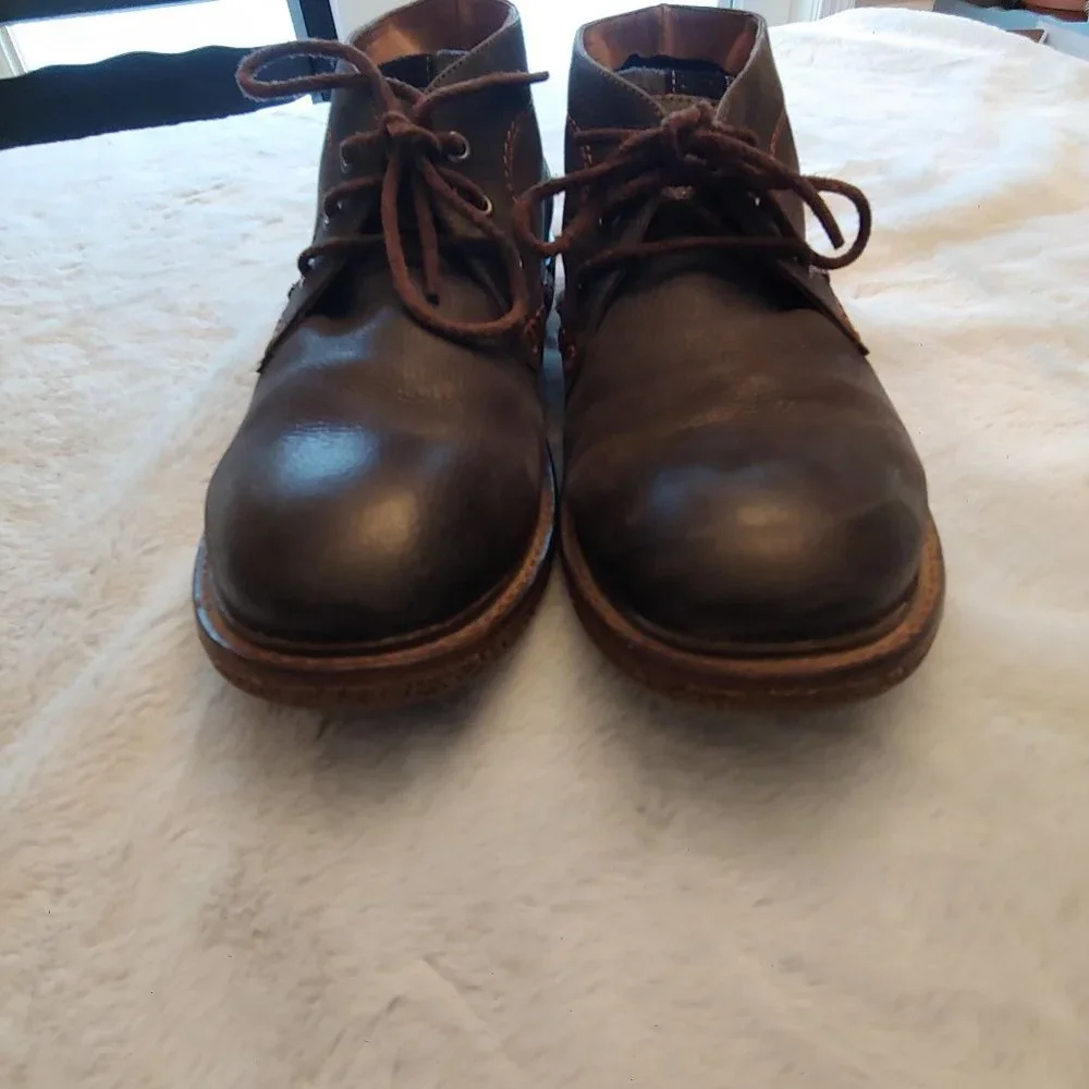 Johnston & Murphy gray black men's leather casual lace shoe 8